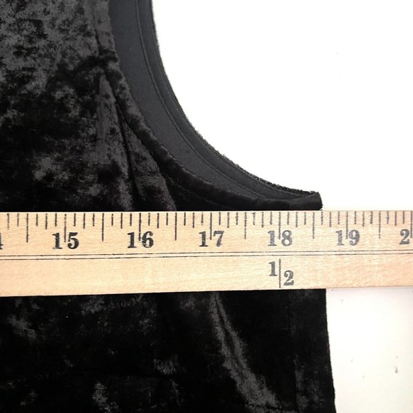 Citron Santa Monica Size S Silk Blend Velvet Top Sleeveless Scoop Neck Black - Picture 6 of 9